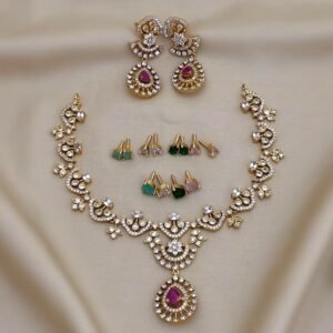 ad stone necklace with interchangeable stones rs.1100