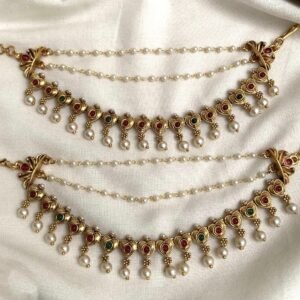 antique maattal with pearl hangings rs.600