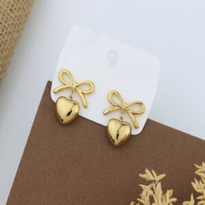 bow with heart earrings rs.350
