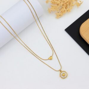 double layer small heart chain pendant rs.380