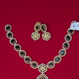 emerald green stone necklace rs.760