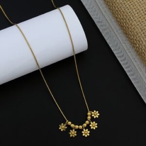 gold ball with flower chain pendant rs.350