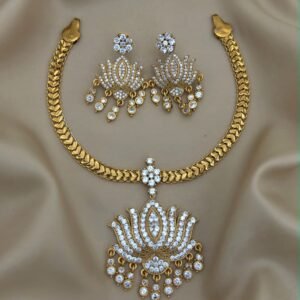 gold finish ad stone lotus atti rs.850