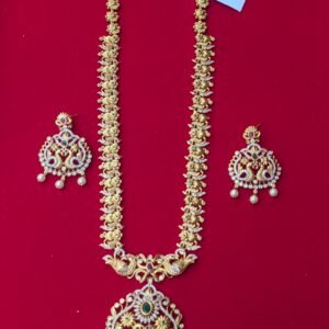gold plated ad stone haaram without idol rs.1600
