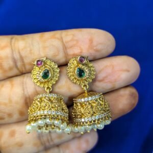 gold plated stone jumka rs.420