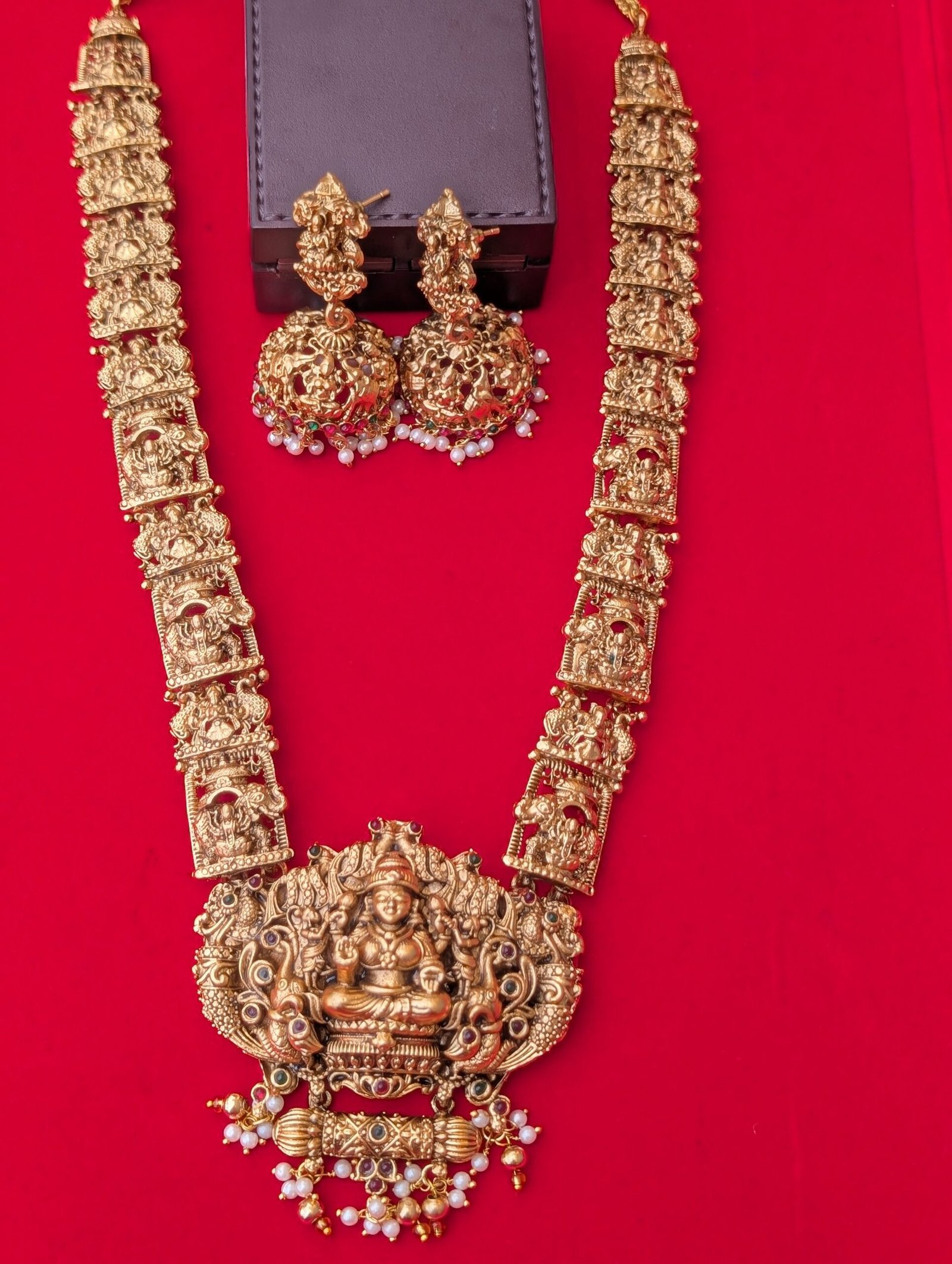 lakshmi haaram with elephant motifs lakshmi haaram with elephant motifs