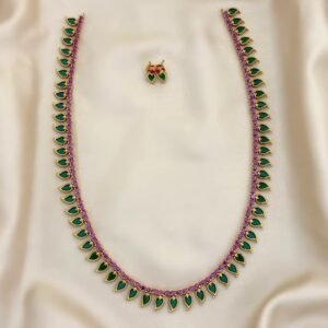 mango green stone long chain rs.1250