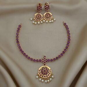 pink stone choker rs.750