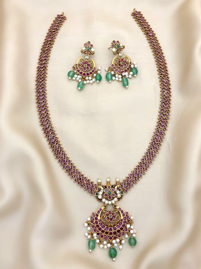 pink stone haaram without idol rs.1800 pink stone haaram without idol rs.1800