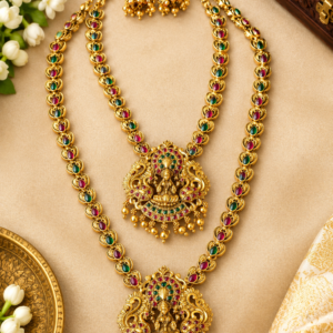 red and green stone temple combo rs.1000