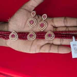 red crystal rose gold choker rs.1250