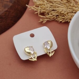 rose plated earrings gold rs.320
