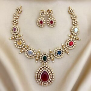 seven stone necklace rs.1250