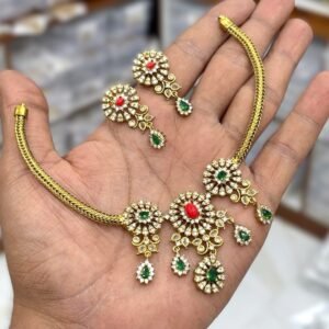 simple ad stone necklace with coral rs.850