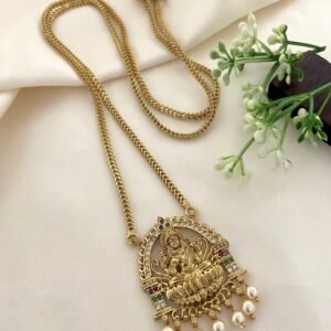 simple long chain with laxmi pendant rs.450