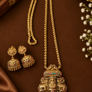 simple long chain with temple pendant rs.999