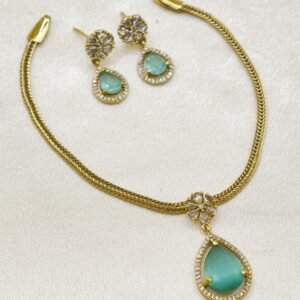 simple mint green pendant necklace rs.680