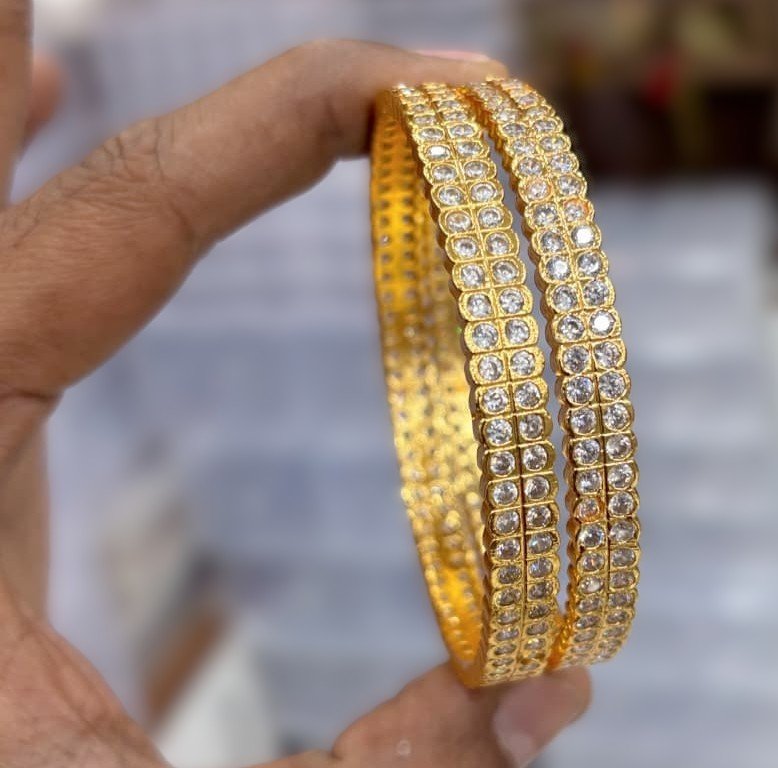white ad stone bangles 2.8 rs.750 white ad stone bangles 2.8 rs.750