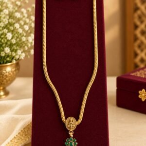 simple gold chain with small laxmi pendant rs.499